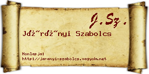 Járányi Szabolcs névjegykártya