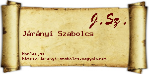 Járányi Szabolcs névjegykártya